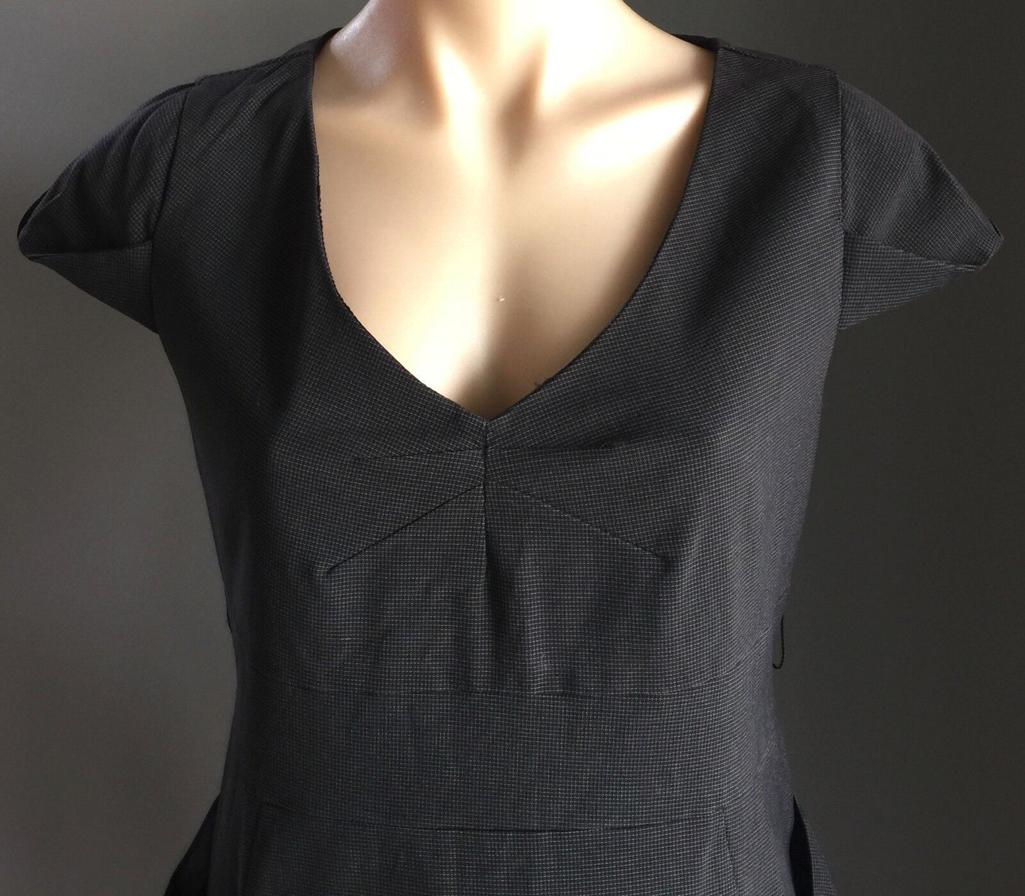 SPICY SUGAR Sheath Dress Black & White Check Cap Sleeve Ladies Size 12