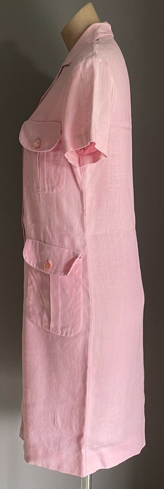 Vintage MISS CASUAL David Jones Dress Pink Short Sleeve Knee Length Shift Sz 12
