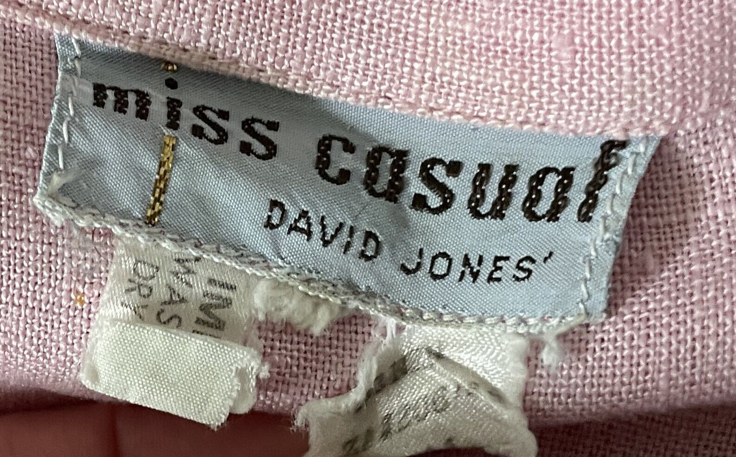 Vintage MISS CASUAL David Jones Dress Pink Short Sleeve Knee Length Shift Sz 12