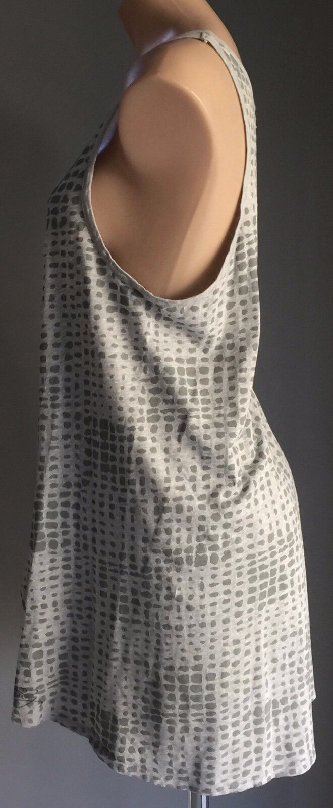 BILLABONG Beach Dress Grey Marl Animal Print Racer Back Ladies Size 12