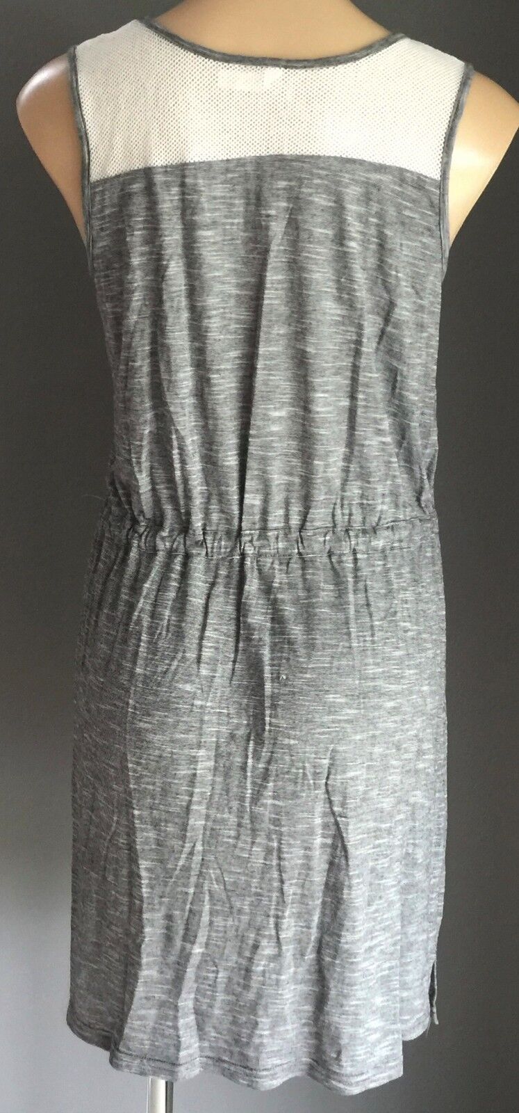 TEASEL Dress Black & White Striped Drawstring Waist Stretch Size 12 Easy 2 Wear