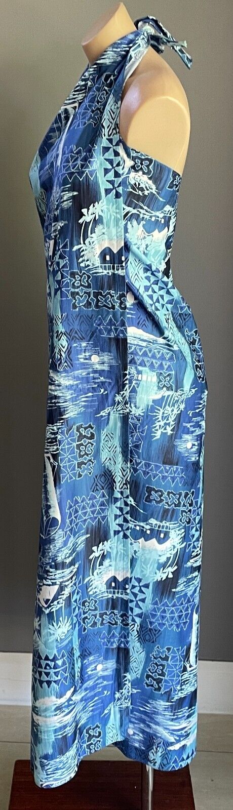 MALIHINI 14 Way Dress Blue Multicoloured Wrap'N'Wear One Size 1960's NEW Vintage