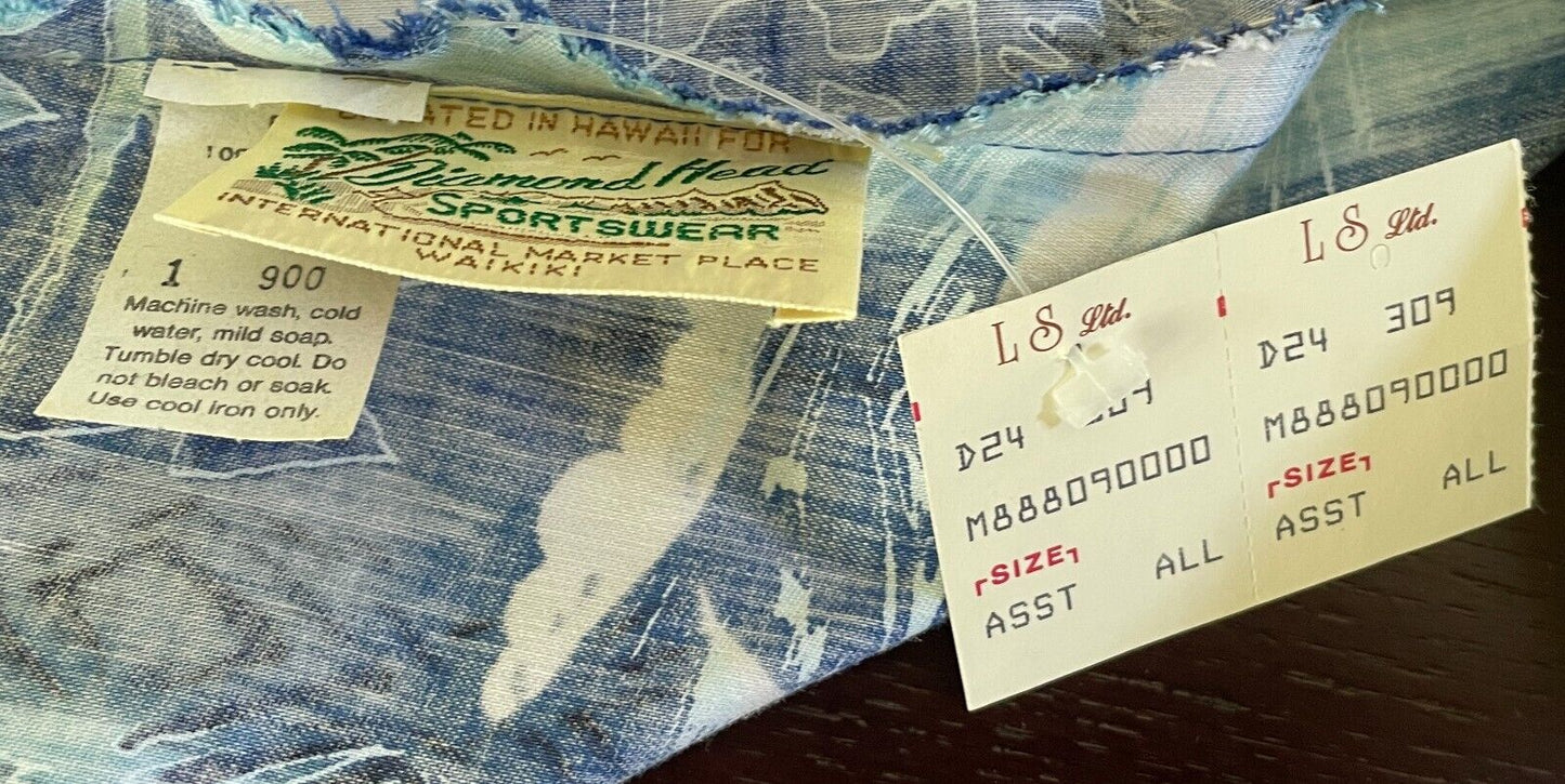 MALIHINI 14 Way Dress Blue Multicoloured Wrap'N'Wear One Size 1960's NEW Vintage