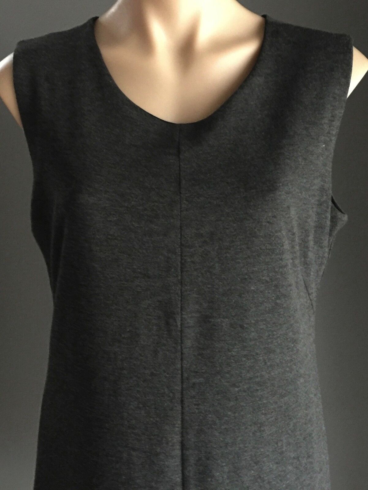 SERRA Shift Dress Classic Cut Grey Sleeveless Stretch Frock Ladies Size 14