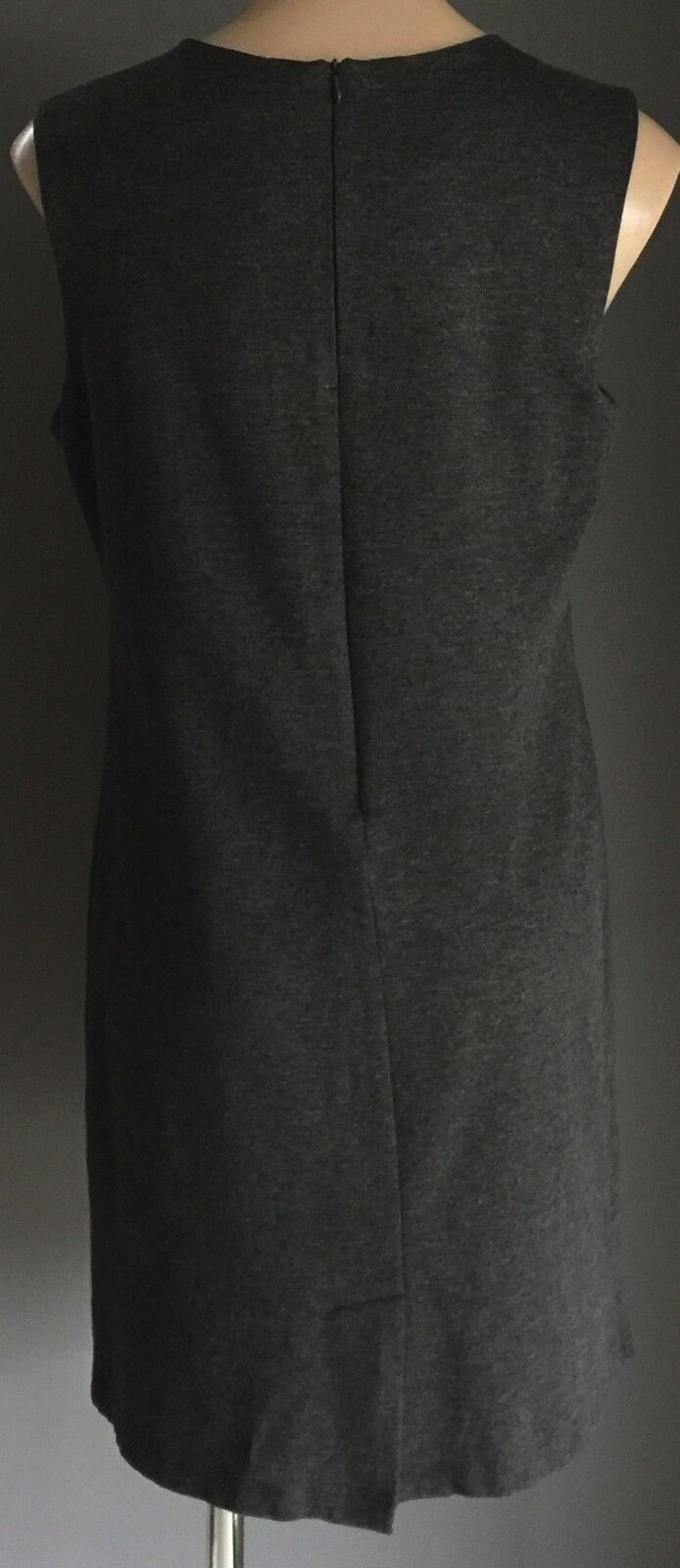 SERRA Shift Dress Classic Cut Grey Sleeveless Stretch Frock Ladies Size 14