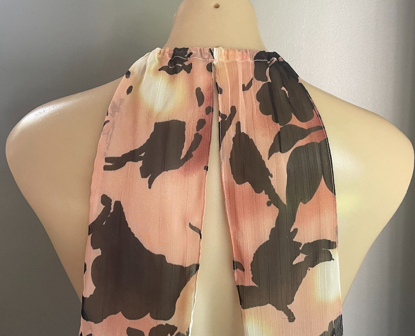 SHEIKE Dress Multicoloured Floral Print Overlay Sheath Waist Tie Sz 14