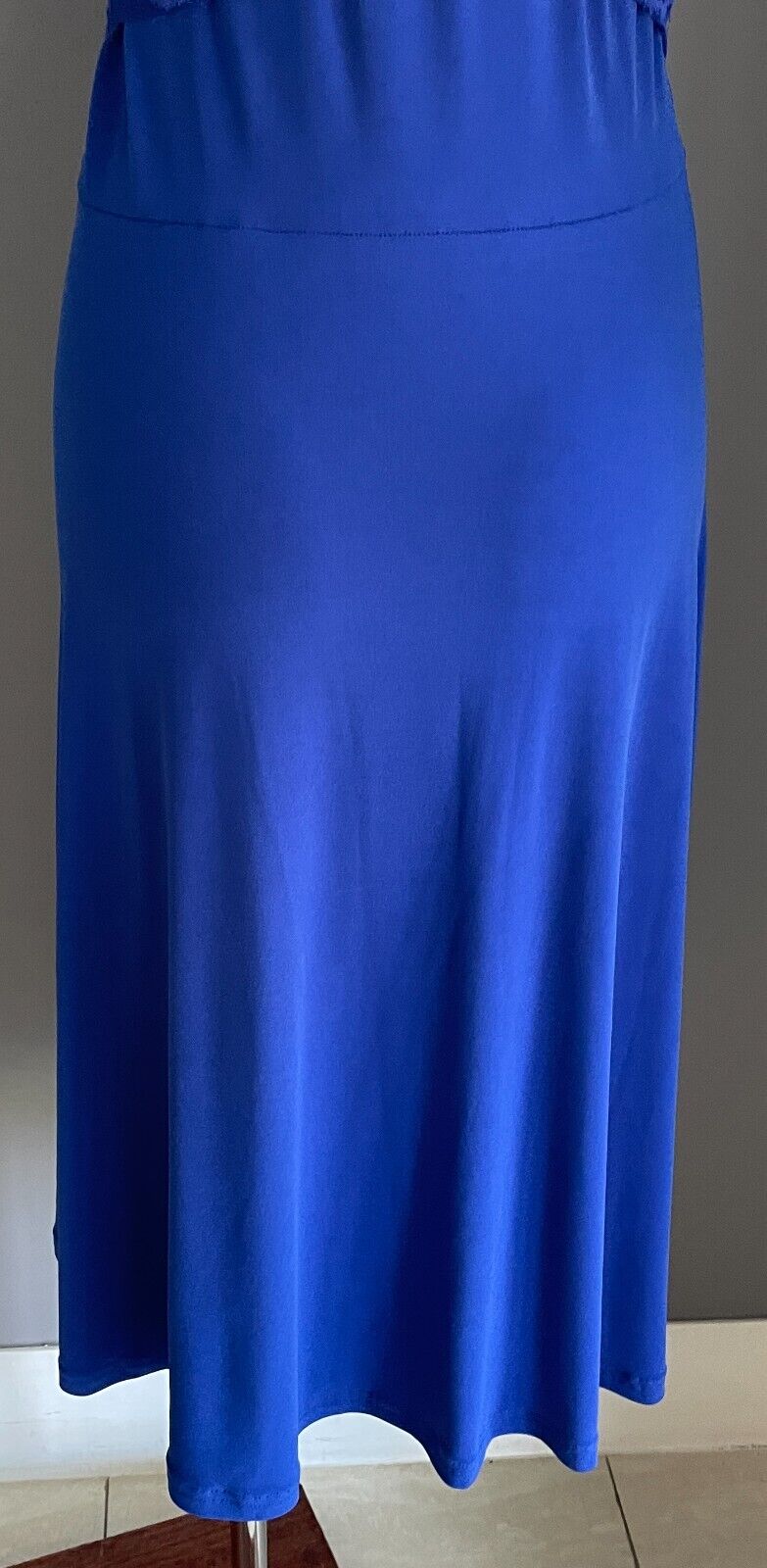 FOUR GIRLZ Dress Cobalt Blue Off the Shoulder Lace Trim Sleeveless A-Line Sze 14
