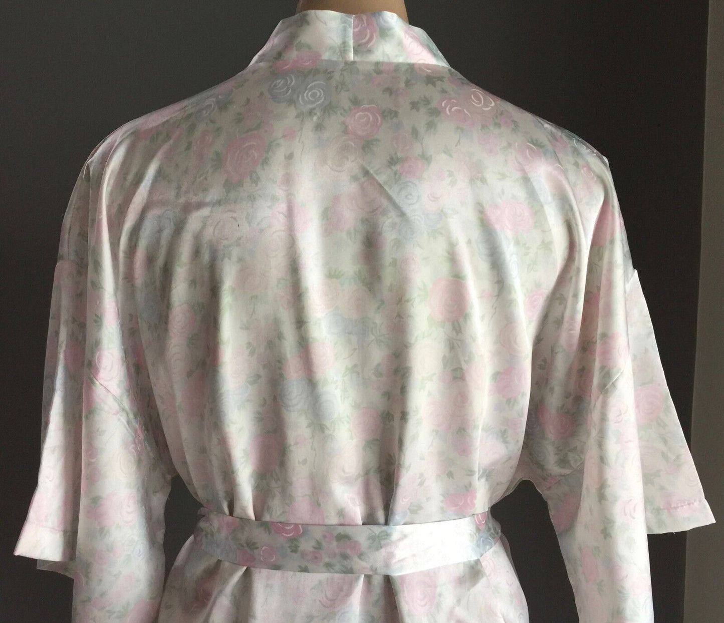 PEACHES & CREAM Dressing Gown Soft Pastel MultiColoured Floral Print Robe M 12