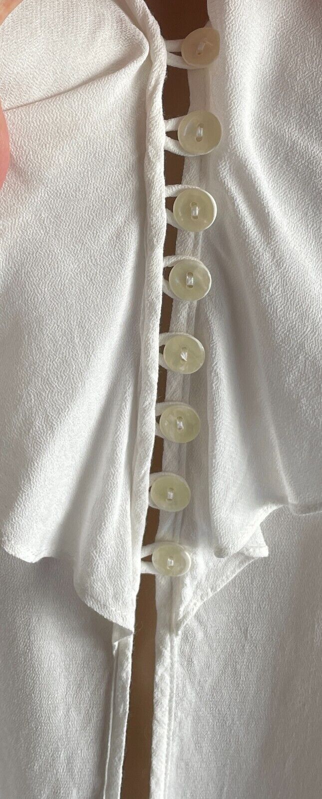 WITCHERY Top White Blouse Ruffle Trim Long Sleeve Ladies Size 14