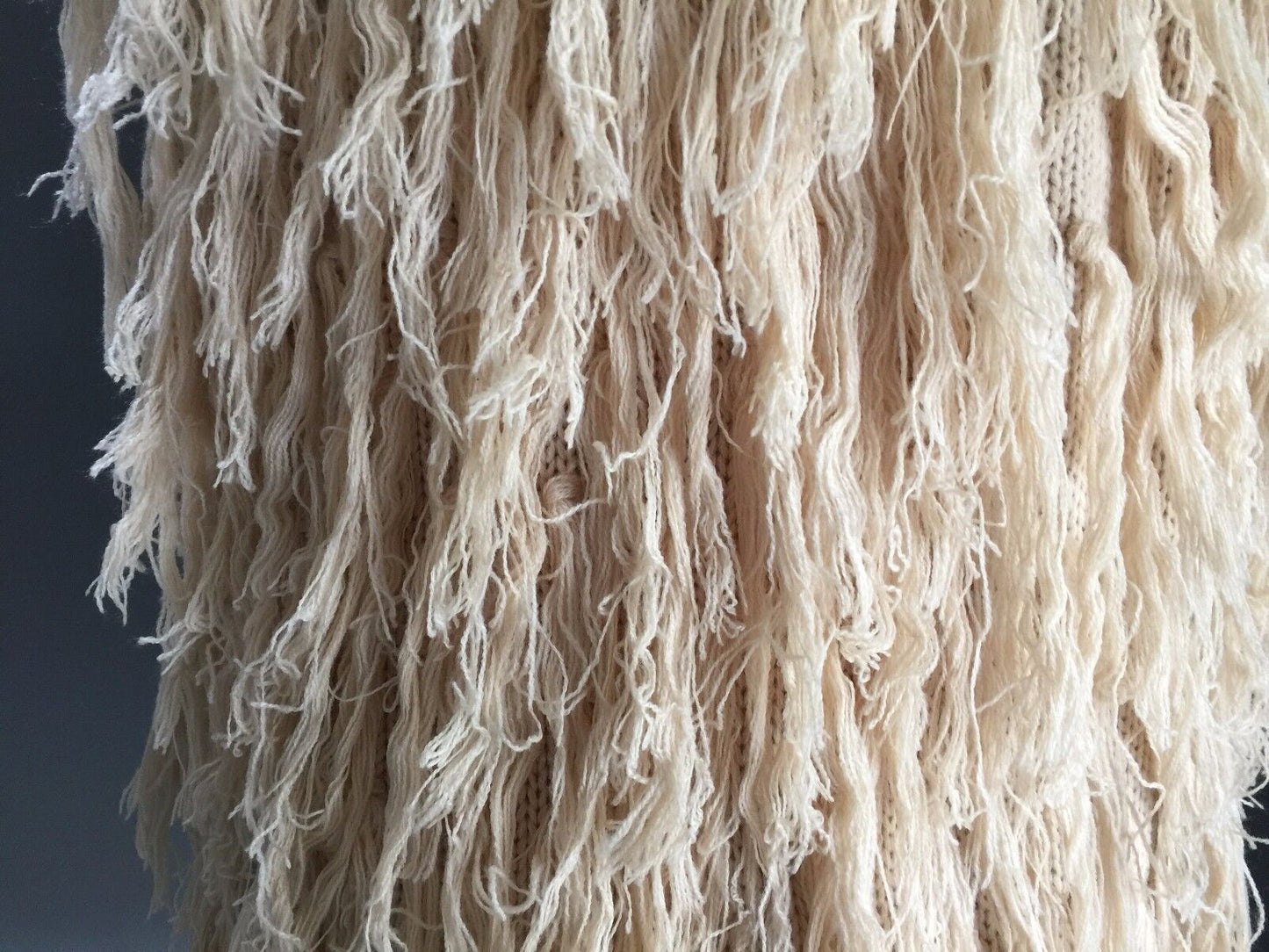 SABO SKIRT "Amity" Fringed Vest Sleeveless Beige Raw Knit Size S 10 NEW