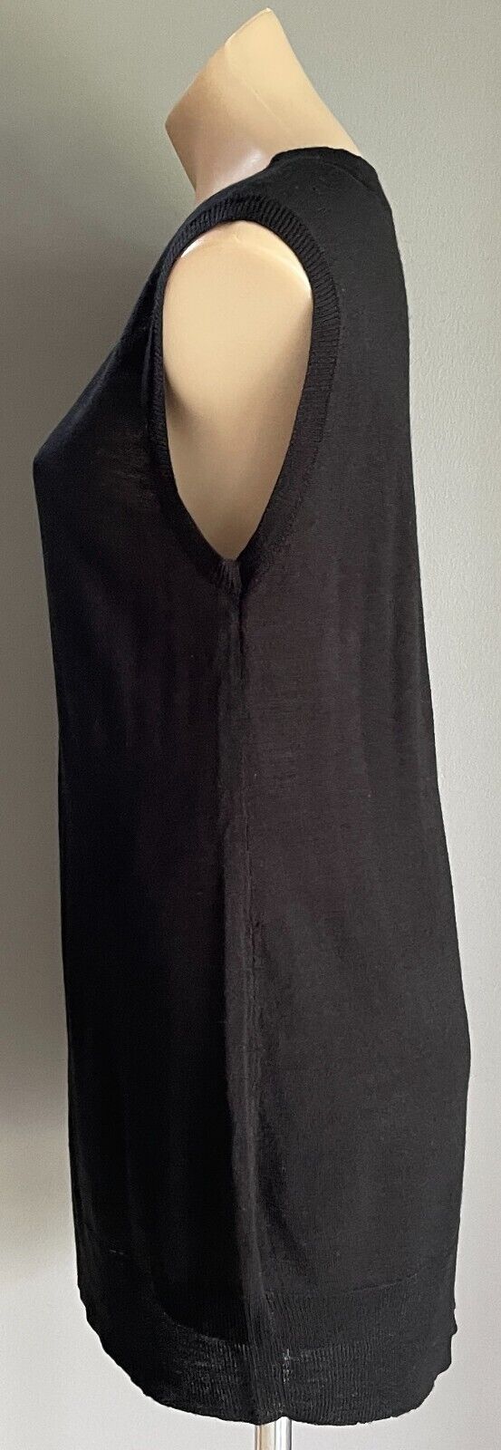 SUITE 62 BOUTIQUE Black Sleeveless Fine Knit Tunic Vest Top Size XL 12 NEW