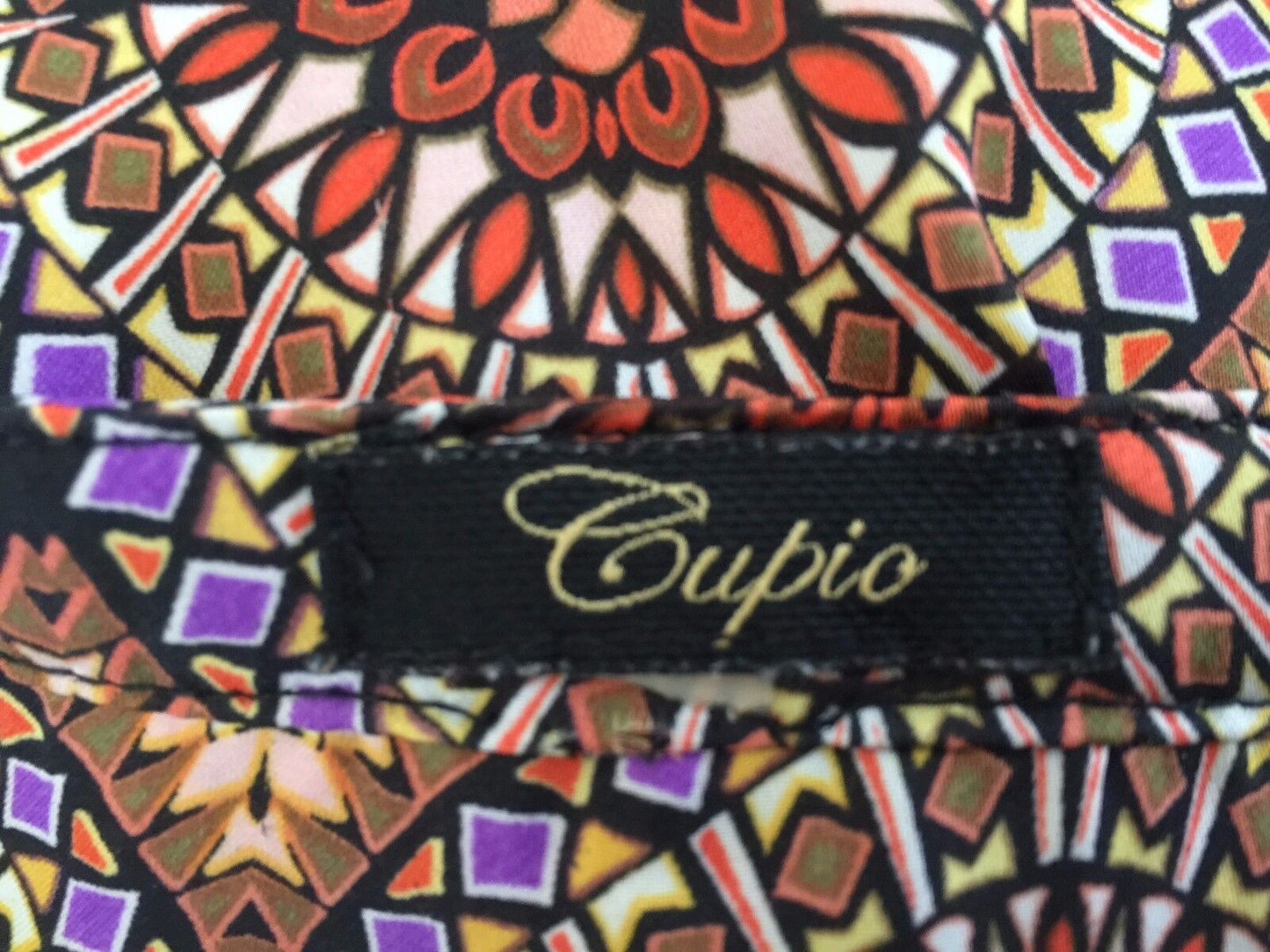 CUPIO Top MultiColoured Mandala Print 3/4 Sleeve Kaftan Ladies Size 10 NEW