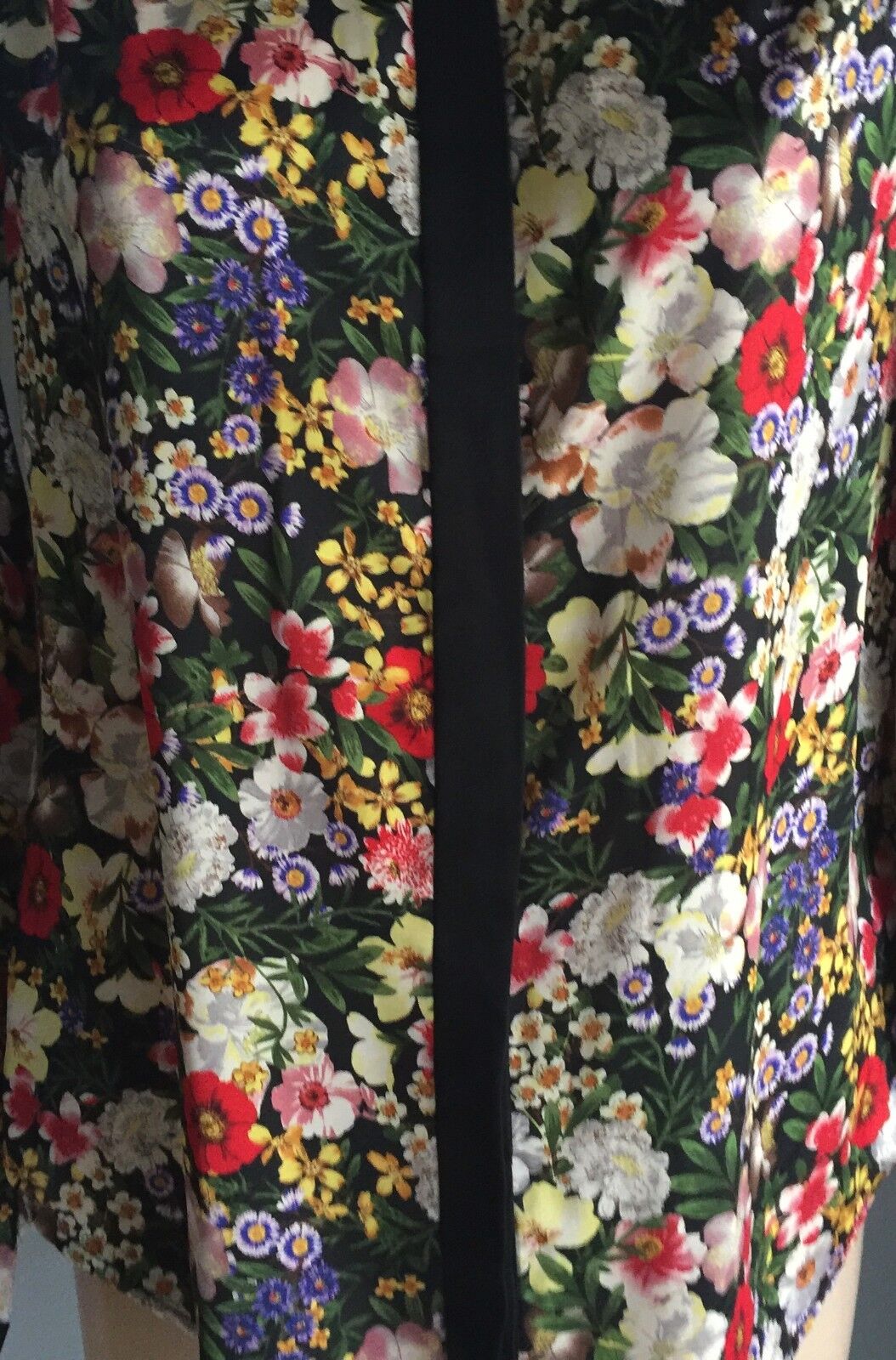 NEW LOOK Satiny Button Up Shirt Long Sleeve Bright Floral Top Blouse Size 10 UK