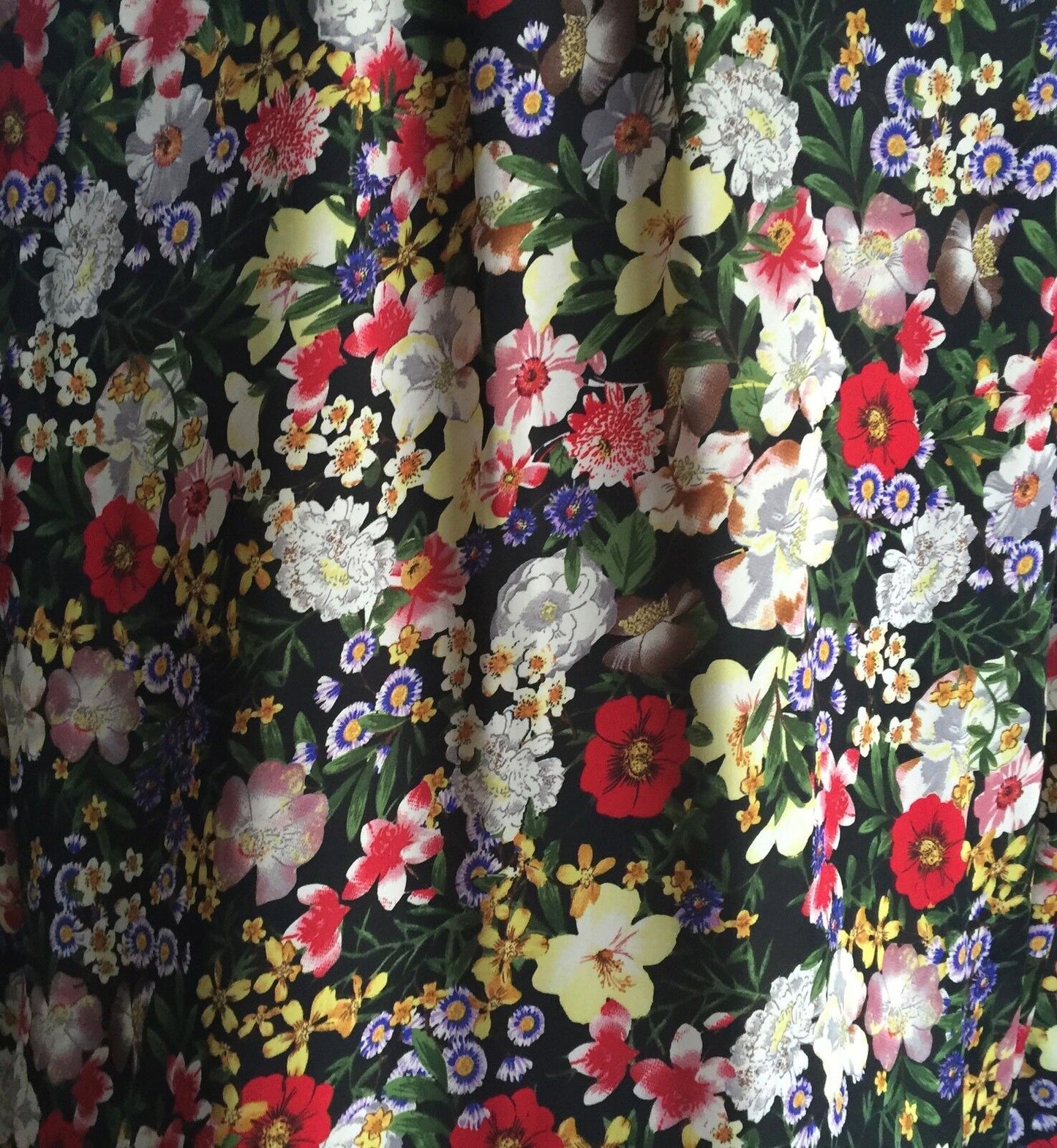 NEW LOOK Satiny Button Up Shirt Long Sleeve Bright Floral Top Blouse Size 10 UK