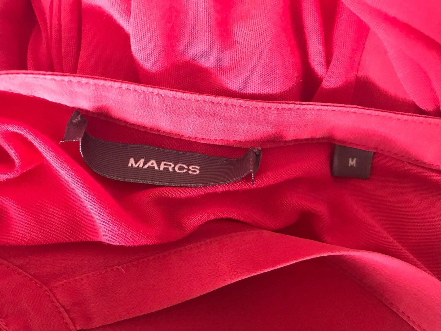 MARCS Top Button Up Coral Pink Red Adjustable Sleeve Blouse Size M 10