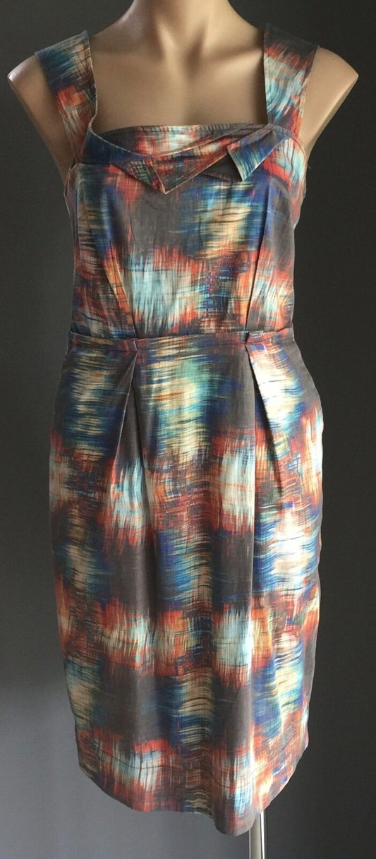 VERONIKA MAINE Sheath Dress MultiColoured Sleeveless Ladies Size 10 Unique
