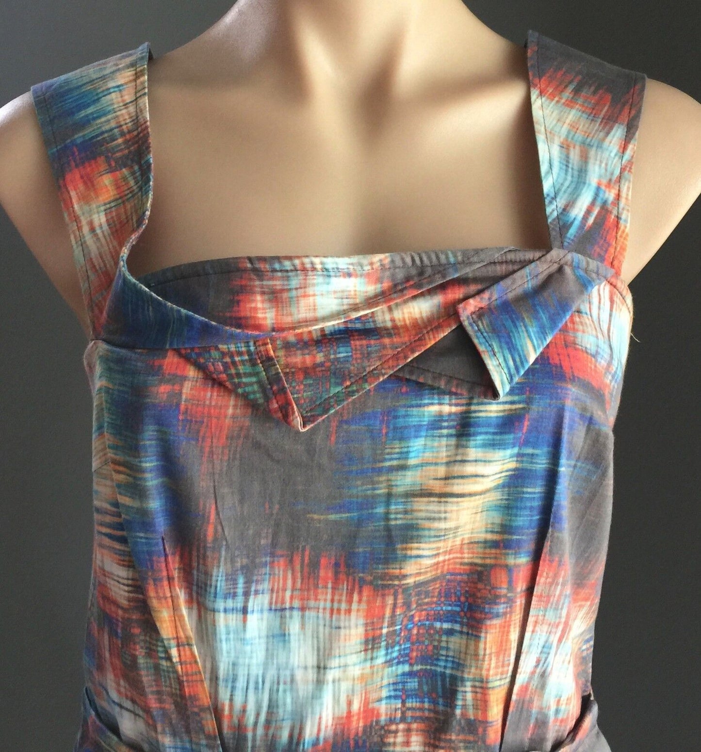 VERONIKA MAINE Sheath Dress MultiColoured Sleeveless Ladies Size 10 Unique