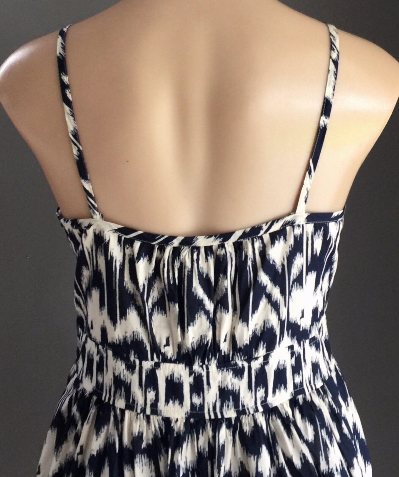COUNTRY ROAD Dress Navy & White Print Cotton Sleeveless Tea Dress Ladies Size 10