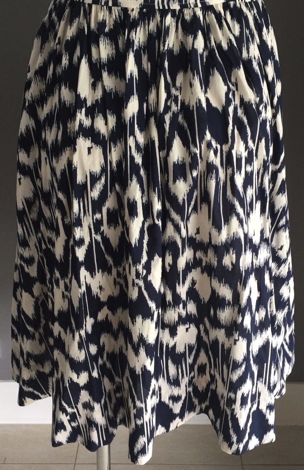 COUNTRY ROAD Dress Navy & White Print Cotton Sleeveless Tea Dress Ladies Size 10