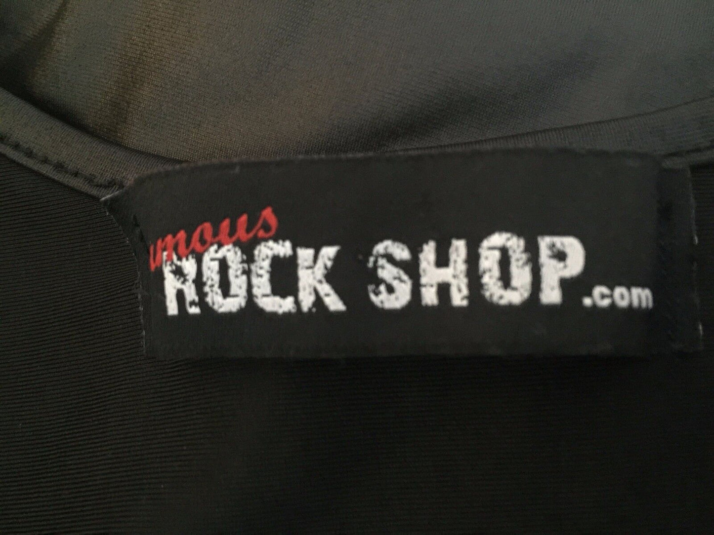 FAMOUS ROCK SHOP .com Dress Black Wet Sleeveless Mini Skater Ladies Size S 10