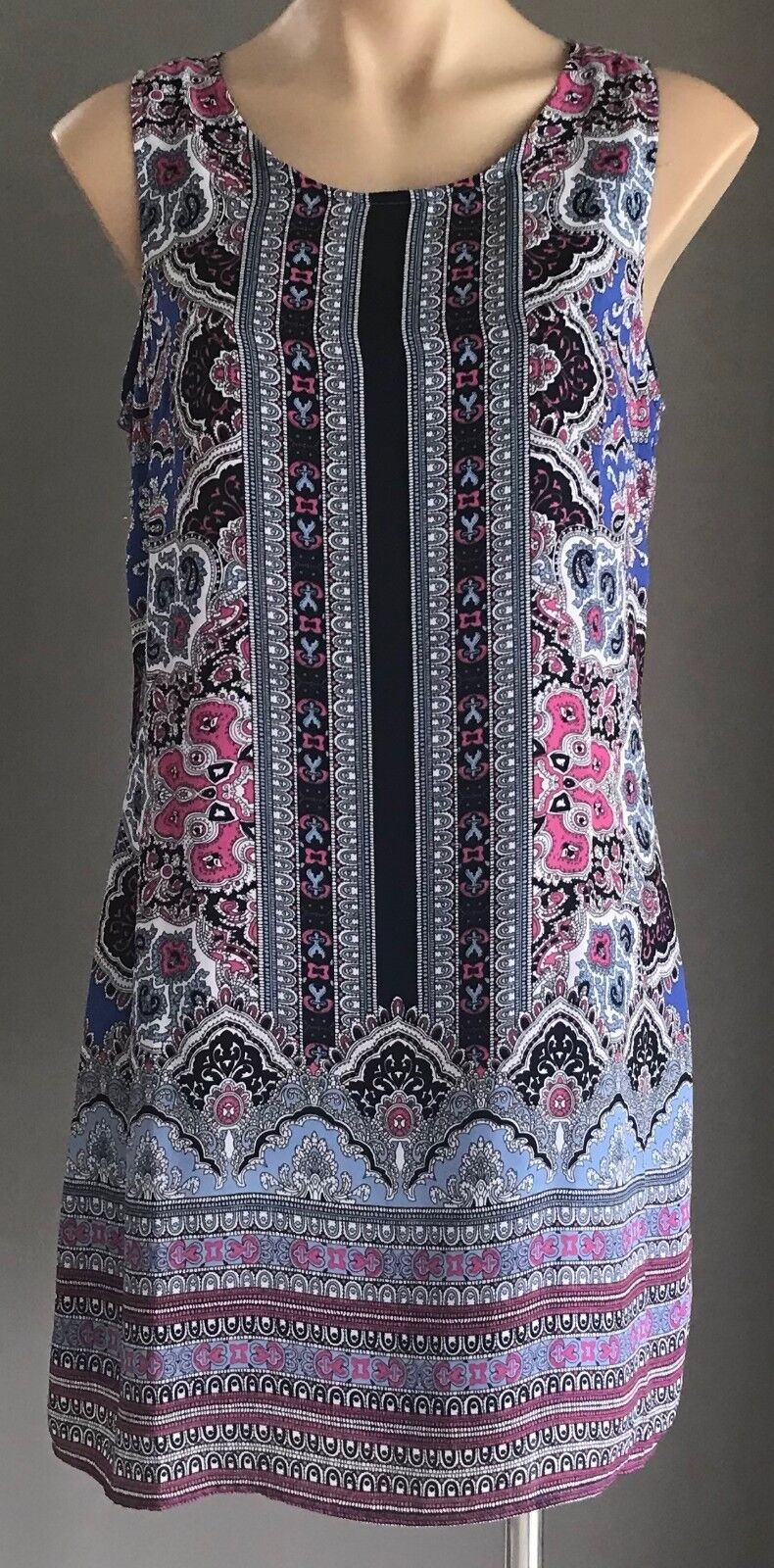ARTISAN NY Dress Shift MultiColoured & Print Sleeveless Ladies Size 10 US 6