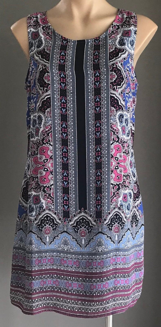 ARTISAN NY Dress Shift MultiColoured & Print Sleeveless Ladies Size 10 US 6