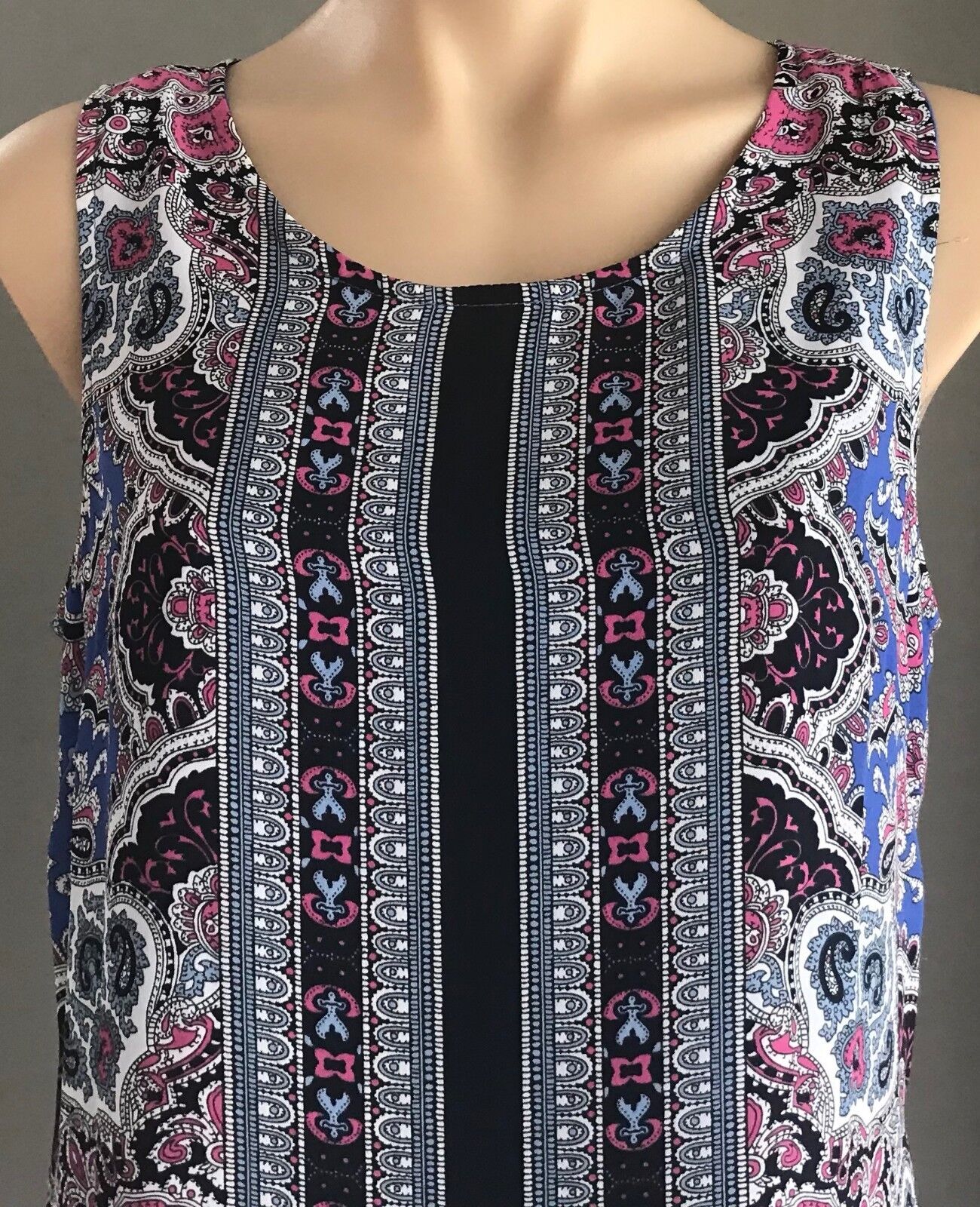 ARTISAN NY Dress Shift MultiColoured & Print Sleeveless Ladies Size 10 US 6