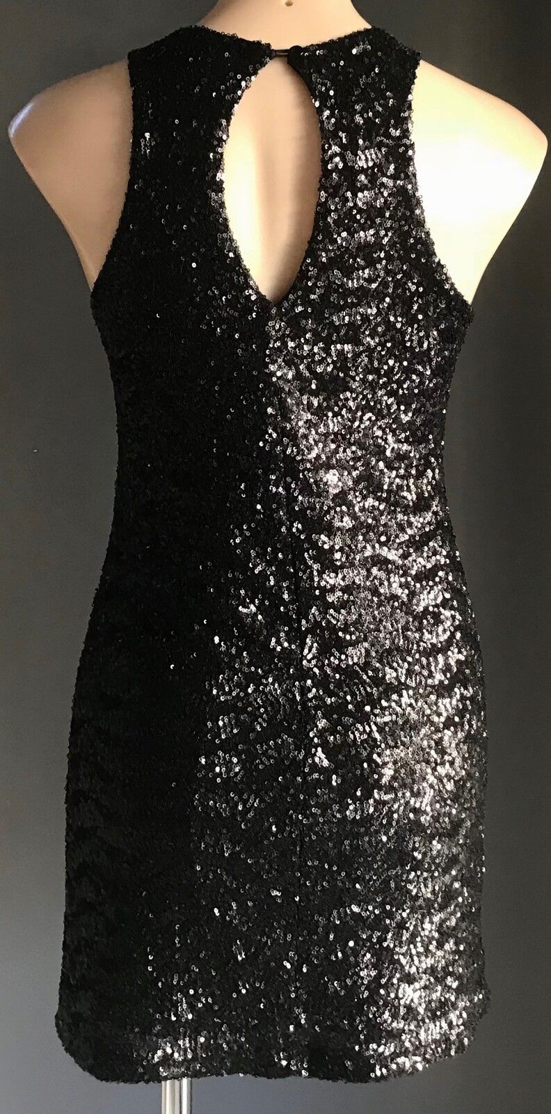 MINKPINK Dress Mini Black Sequin Sleeveless Stretch Ladies Size XS 8 10