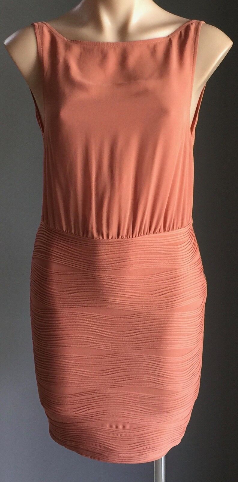 BEC & BRIDGE Mini Dress Dusty Rose Cowl Back Stretch Australia Size 8 10 NEW