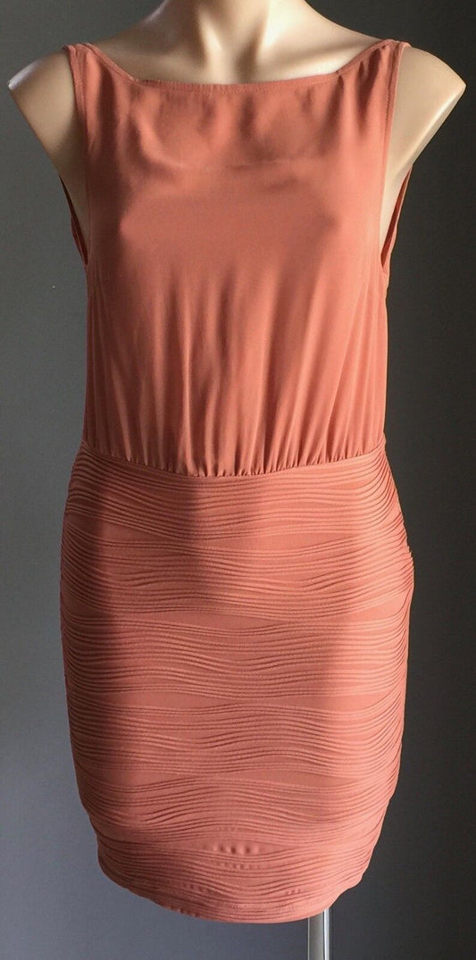 BEC & BRIDGE Mini Dress Dusty Rose Cowl Back Stretch Australia Size 8 10 NEW