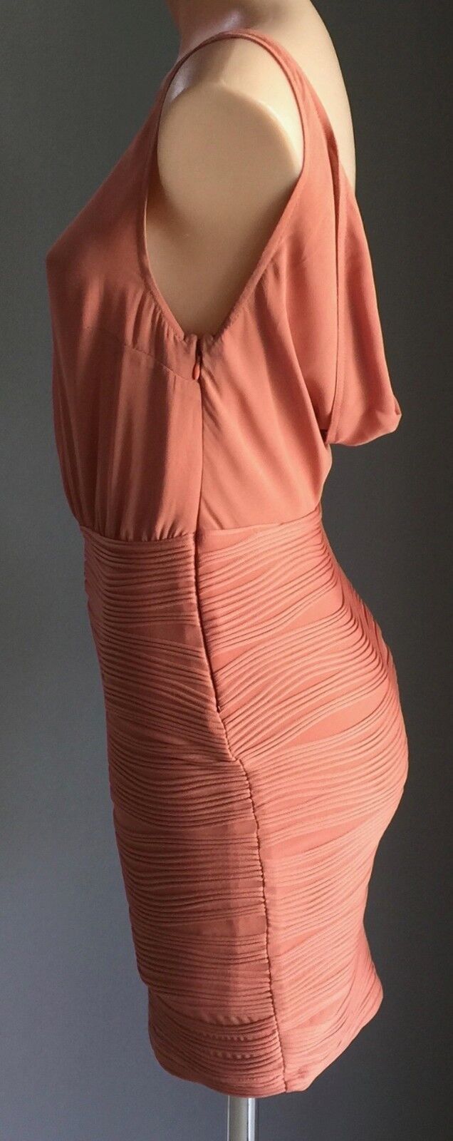 BEC & BRIDGE Mini Dress Dusty Rose Cowl Back Stretch Australia Size 8 10 NEW