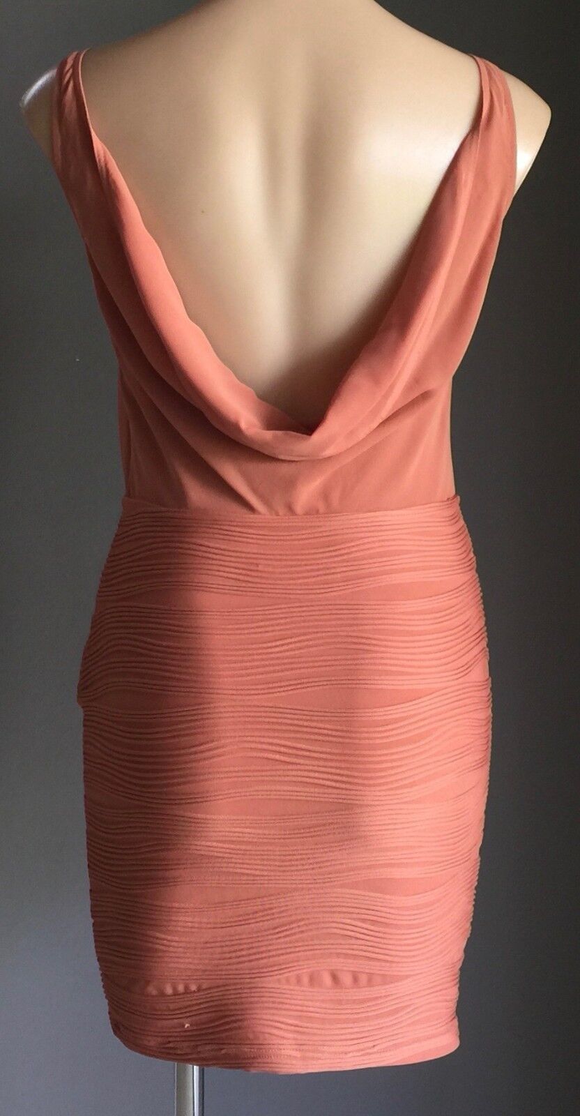 BEC & BRIDGE Mini Dress Dusty Rose Cowl Back Stretch Australia Size 8 10 NEW