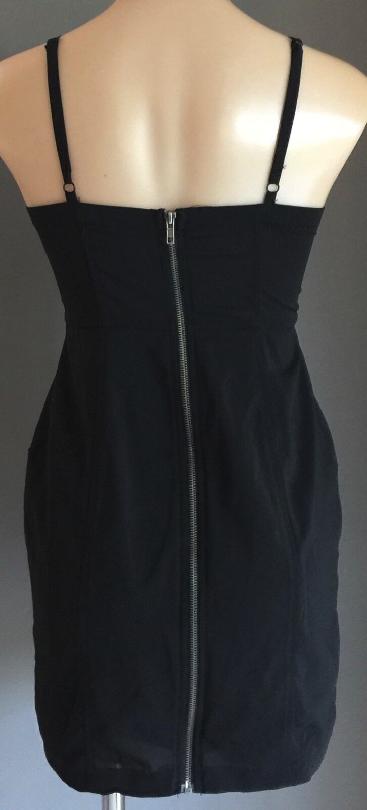 MINI DRESS Empire Waist Black Corset Bustier Top Size 10 Fab LBD