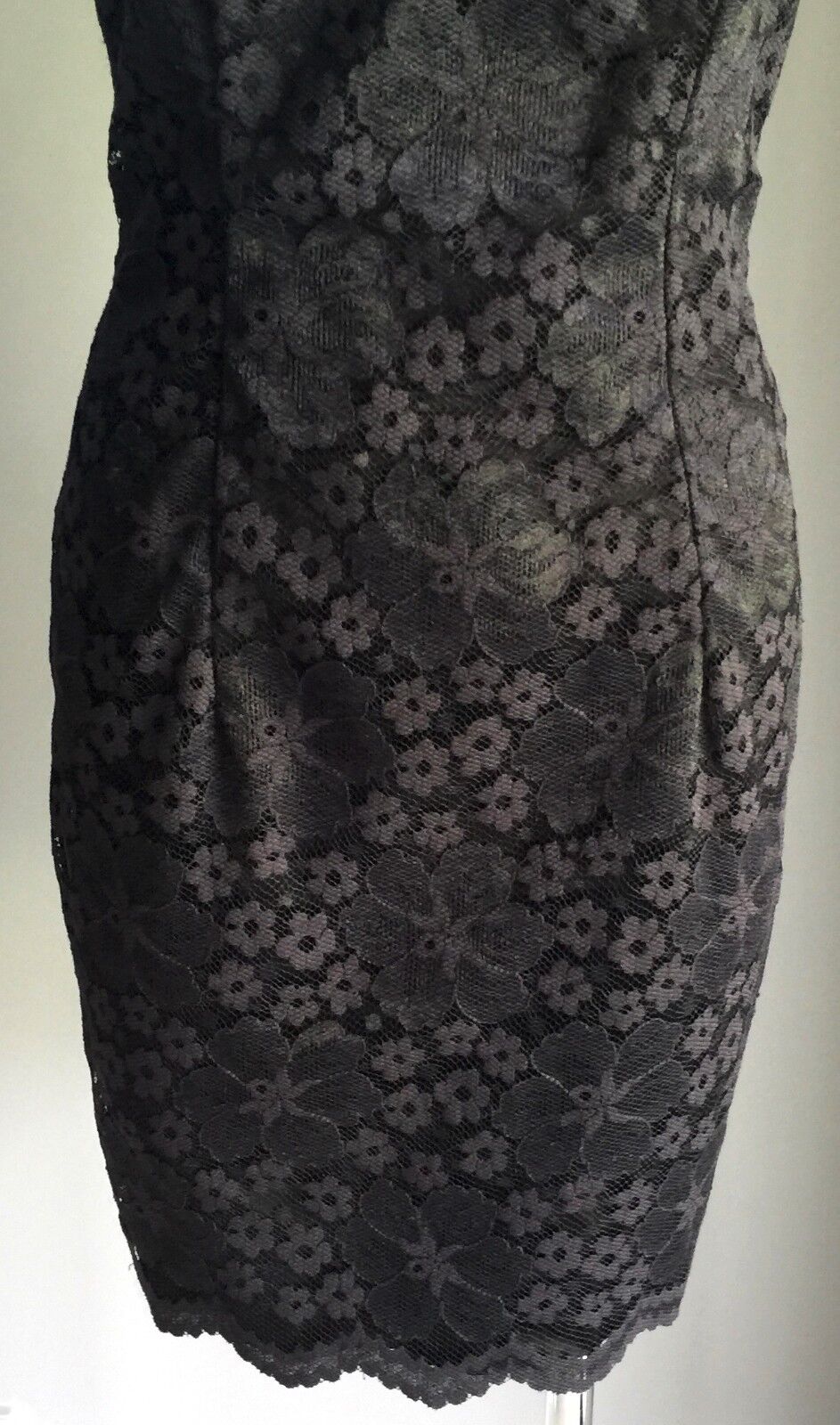JESSICA McCLINTOCK GUNNE SAX Black Dress Lace Mini Dress 8 10 Vintage
