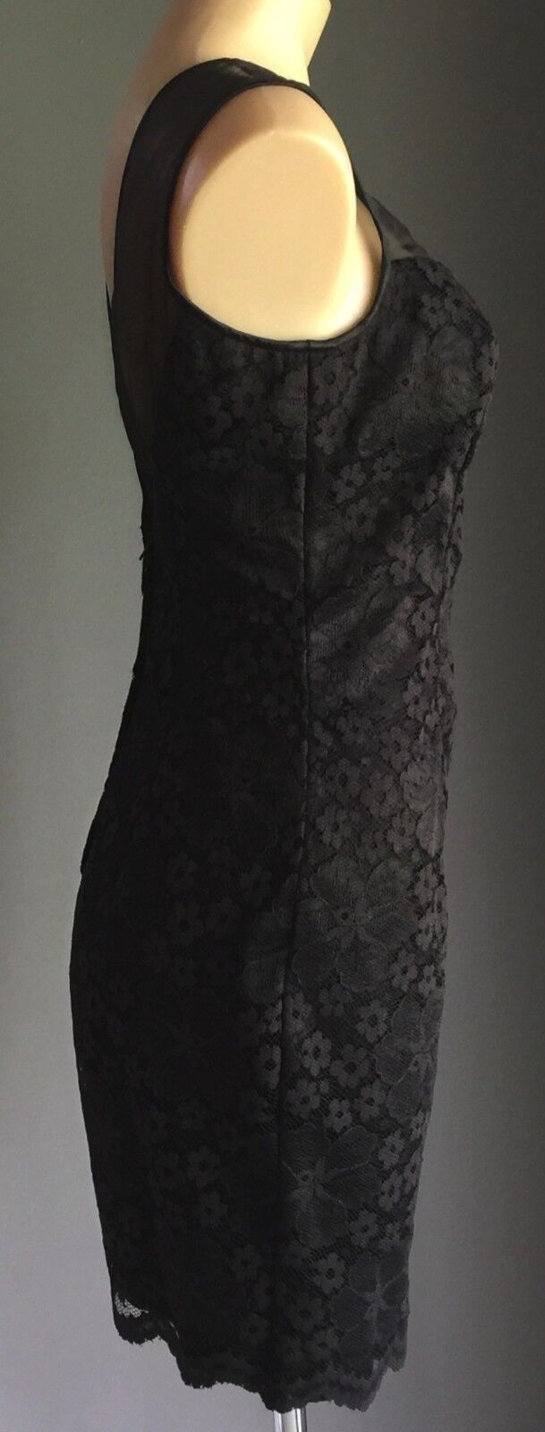 JESSICA McCLINTOCK GUNNE SAX Black Dress Lace Mini Dress 8 10 Vintage