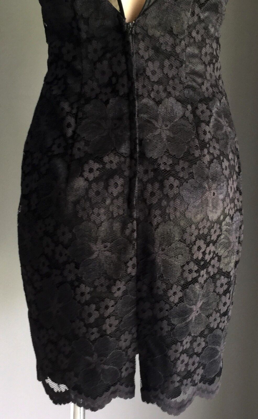 JESSICA McCLINTOCK GUNNE SAX Black Dress Lace Mini Dress 8 10 Vintage