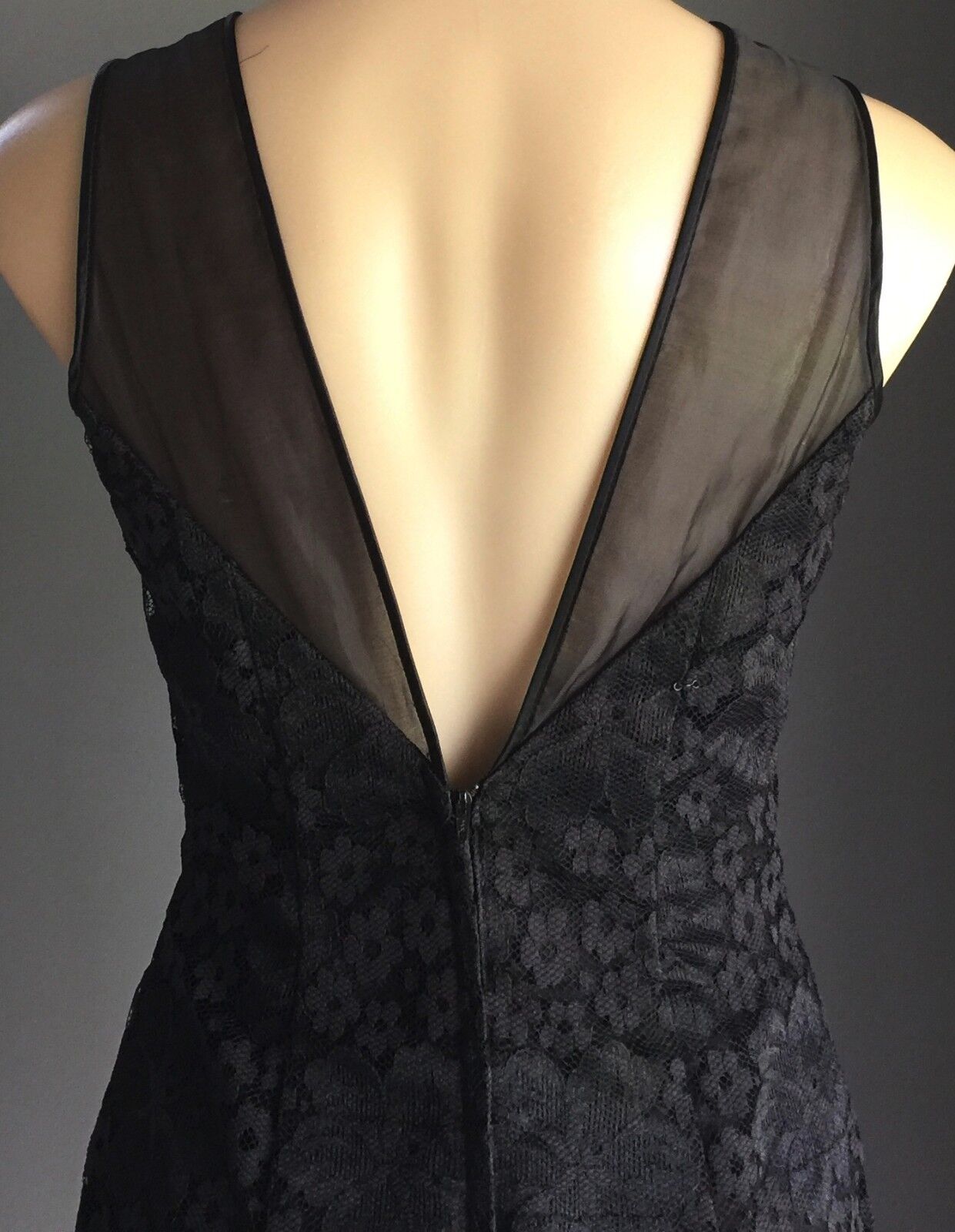 JESSICA McCLINTOCK GUNNE SAX Black Dress Lace Mini Dress 8 10 Vintage