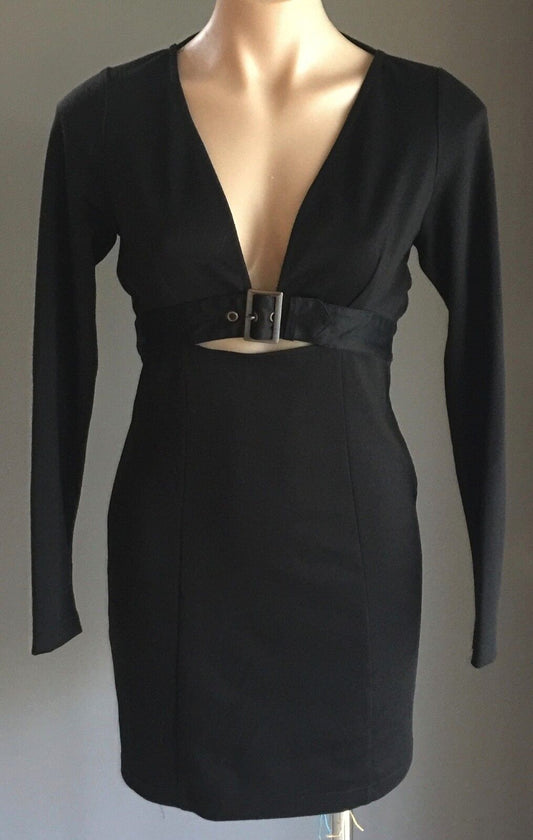 LBD FINDERS KEEPERS "The Key Elements" Stretch Mini Dress Long Sleeve Size M 10