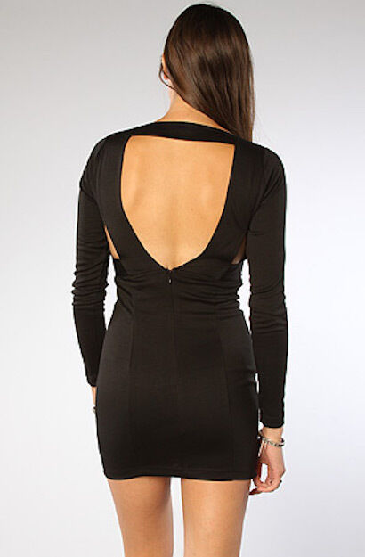 LBD FINDERS KEEPERS "The Key Elements" Stretch Mini Dress Long Sleeve Size M 10