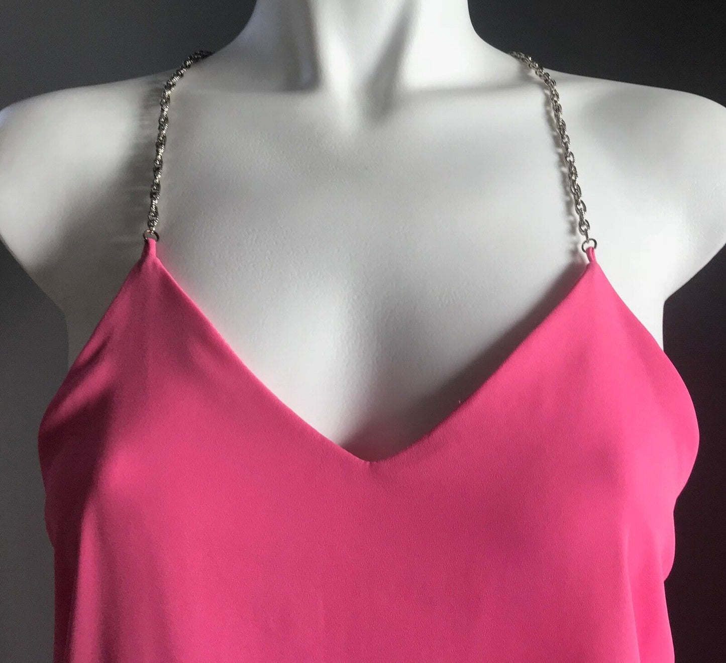 MINK Top Pink Sleeveless Chain Straps Racer Back Camisole Size 6 8 Gorgeous
