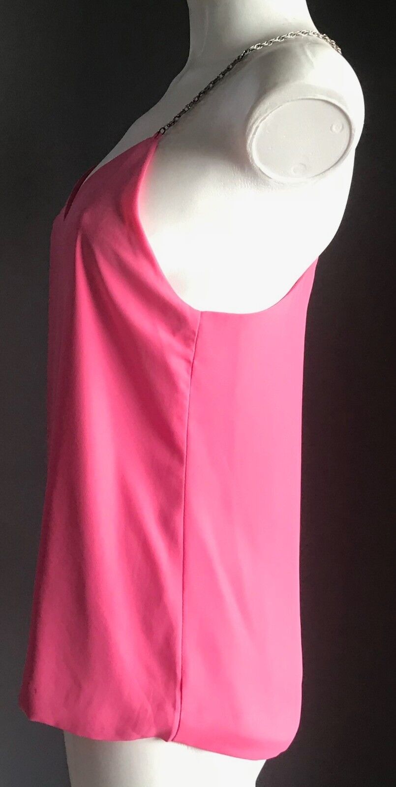 MINK Top Pink Sleeveless Chain Straps Racer Back Camisole Size 6 8 Gorgeous