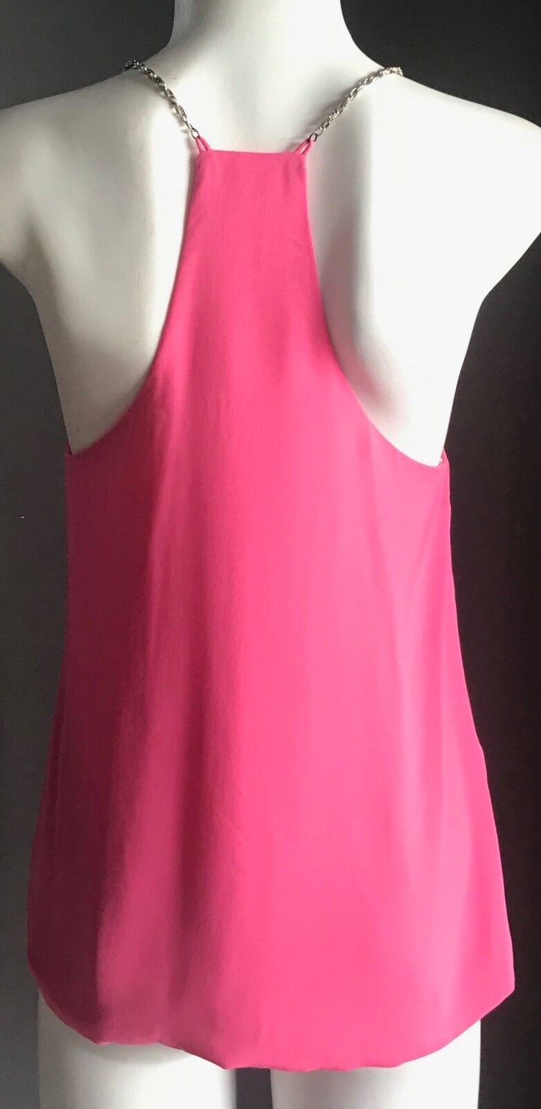 MINK Top Pink Sleeveless Chain Straps Racer Back Camisole Size 6 8 Gorgeous