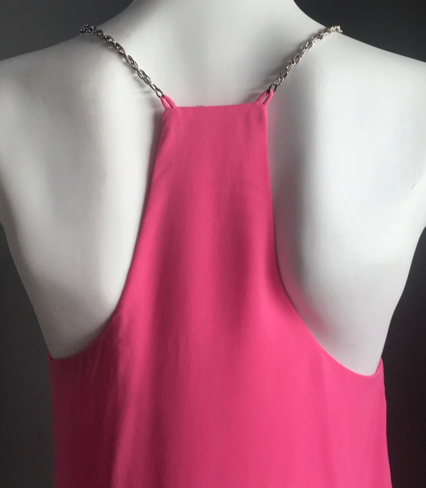 MINK Top Pink Sleeveless Chain Straps Racer Back Camisole Size 6 8 Gorgeous