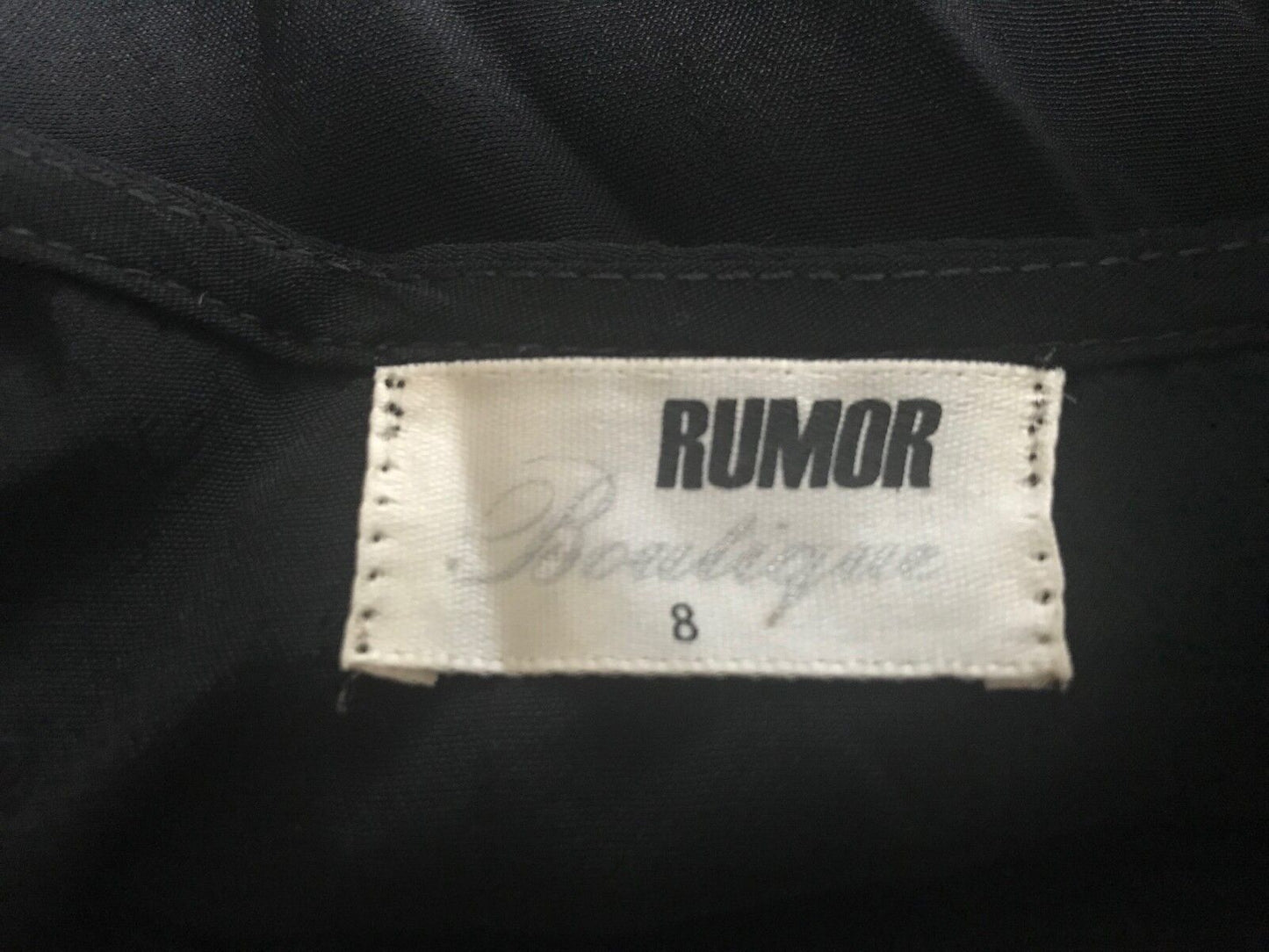 RUMOURS BOUTIQUE Crop Top Black Sleeveless Ruffle Hem Singlet Ladies Size 8 NEW