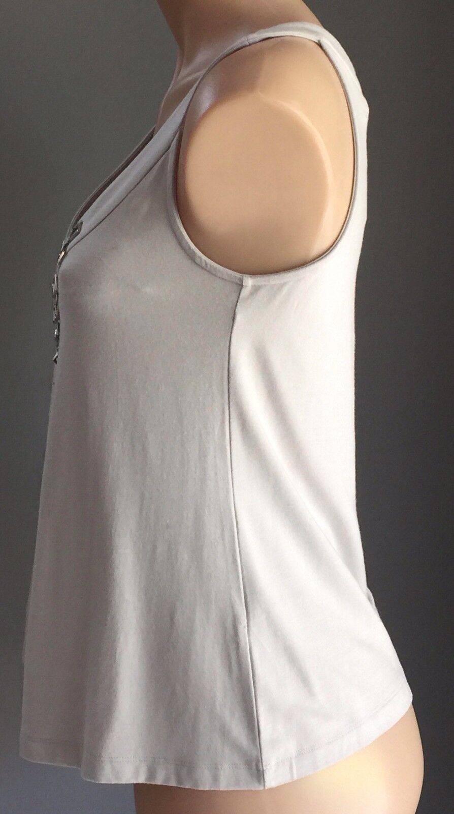 SABA "Evie" Silver Dove Grey Sleeveless Tank Top Ladies Size 8 10 NEW