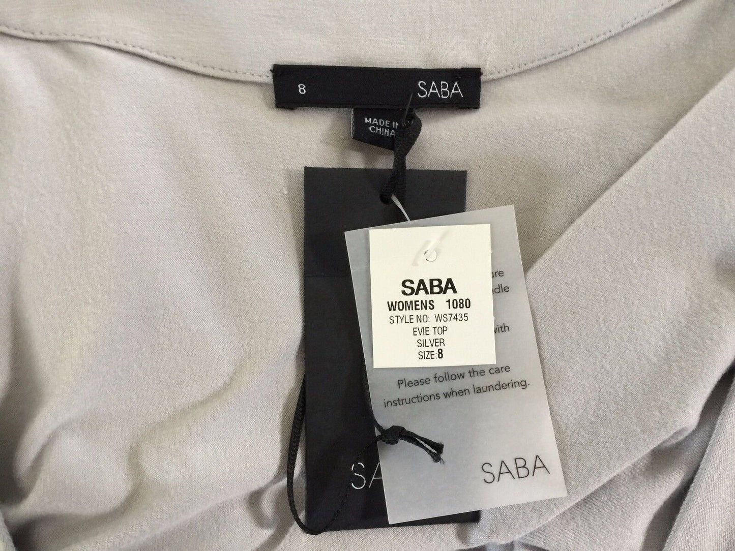 SABA "Evie" Silver Dove Grey Sleeveless Tank Top Ladies Size 8 10 NEW
