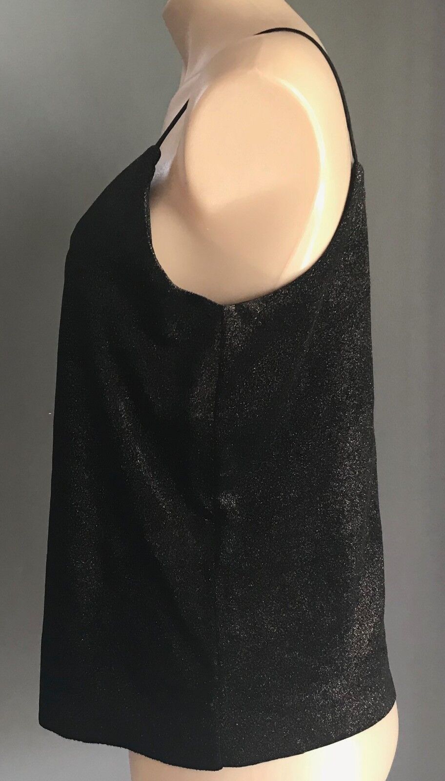 Y.A.S Yaslalla Top Black & Copper Lurex Velour Strap Camisole Size 8 10 NEW YAS