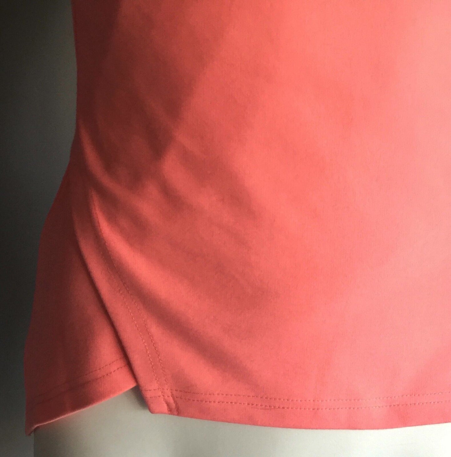 OXFORD WOMAN Top Lite Orange Coral Sleeveless Stretch Pointed Hem Sz 6 AU 8 - 10