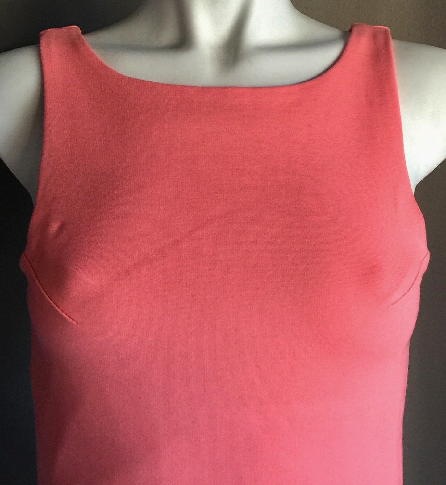 OXFORD WOMAN Top Lite Orange Coral Sleeveless Stretch Pointed Hem Sz 6 AU 8 - 10
