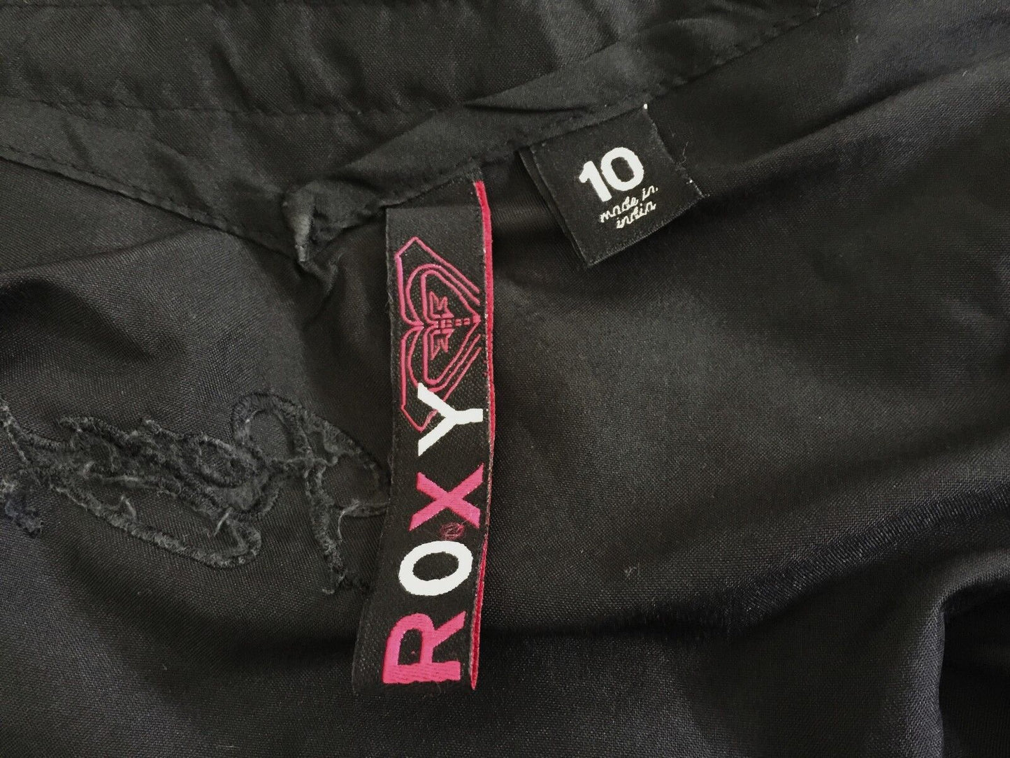 ROXY Top Black Shoulder Tie and Drawstring Waist Sleeveless Ladies Size 8 NEW